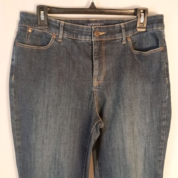 Talbots Bootcut Jeans Size 10 Simply Flattering 5 Pocket Dark Wash - Picture 4 of 6